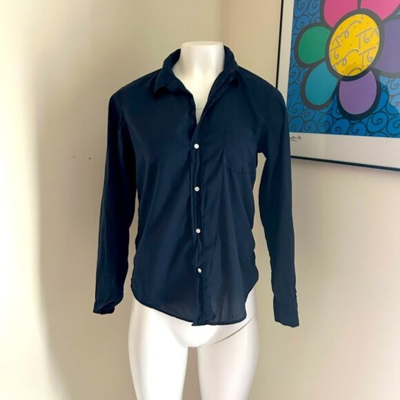 Frank & Eileen Navy Blue Button-Up Shirt Size M - Picture 1 of 6